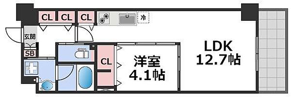 Dimus北浜 ｜大阪府大阪市中央区高麗橋1丁目(賃貸マンション1LDK・5階・40.83㎡)の写真 その2