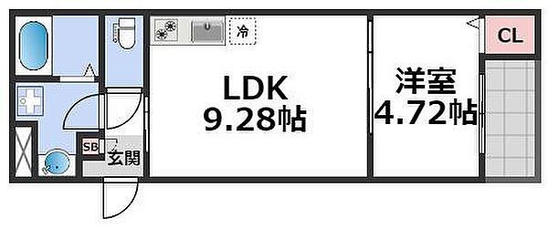 オーサムハウス城東 ｜大阪府大阪市城東区新喜多東2丁目(賃貸アパート1LDK・3階・33.12㎡)の写真 その2