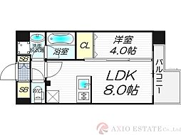 アーバネックス新大阪 6階1LDKの間取り