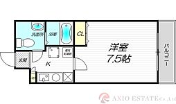 カーサ あわじ 3階1Kの間取り