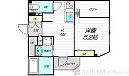 ミックコート東三国 4階1Kの間取り