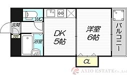 ロイヤルハイツ菅原 2階1DKの間取り