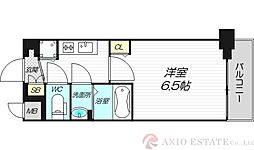 プレサンス塚本グランゲート 8階1Kの間取り