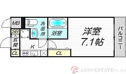 ラクラス新大阪 4階1Kの間取り