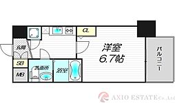 アドバンス新大阪ラシュレ 2階1Kの間取り