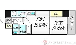 セレニテ新大阪カルム 12階1LDKの間取り