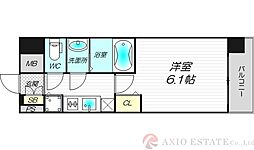 ララプレイス　ザ・大阪リヴァージュ 9階1Kの間取り