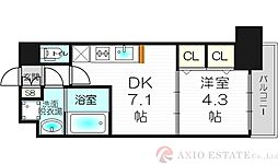 スプランディッド新大阪キャトル 1DKの間取図画像