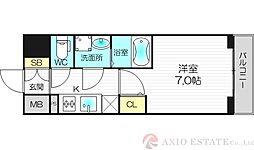 プランドール新大阪パークレジデンス 1Kの間取図画像