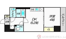 TOPAZ江坂 1DKの間取図画像