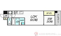 リビオメゾン新大阪 1LDKの間取図画像