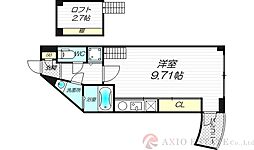 フォレステージュ江坂垂水町 ワンルームの間取図画像