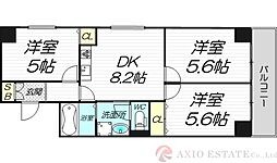 ライオンズマンション東淀川 3DKの間取図画像