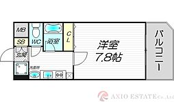 シャインビュー新大阪 1Kの間取図画像