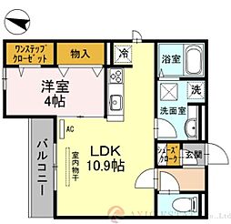 クオーレ 1LDKの間取図画像