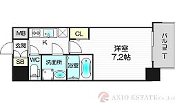 OrchidResidence新大阪 1Kの間取図画像