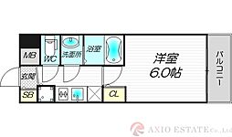 メインステージ大阪ノースマーク 1Kの間取図画像