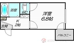 ジオナ新大阪 1Kの間取図画像