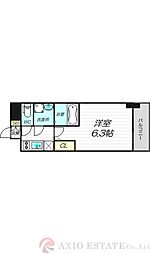 エスリード新北野グランリンク 1Kの間取図画像