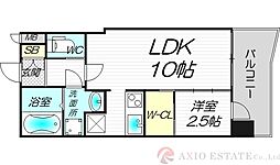 セレニテ西中島アリア弐番館 1LDKの間取図画像