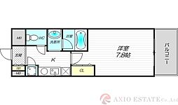 シャインビュー淡路 1Kの間取図画像