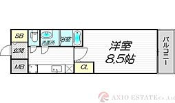 フェニックス新大阪 1Kの間取図画像