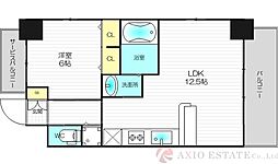 スプランディッド新大阪キャトル 1LDKの間取図画像