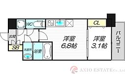アドバンス江坂ラシュレ 1DKの間取図画像