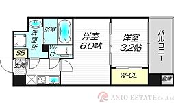 セレニテ江坂ルフレ 2Kの間取図画像