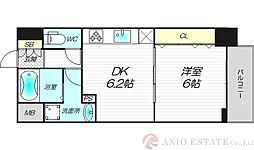 エステムコート新大阪Xザ・ゲート 1DKの間取図画像