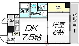 レクシア新大阪 1DKの間取図画像