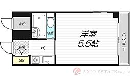 朝日プラザ新大阪アネックス ワンルームの間取図画像