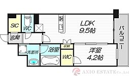 STANDZ新大阪 1LDKの間取図画像