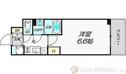 エスリードレジデンス大阪グランノース1 1Kの間取図画像