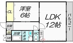 星栄ハイツ 1LDKの間取図画像