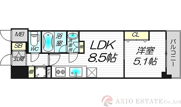 シティカレント新大阪 ｜大阪府大阪市淀川区木川東4丁目(賃貸マンション1LDK・9階・34.71㎡)の写真 その2