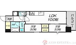 リビオメゾン新大阪 11階2LDKの間取り