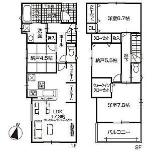 間取り：ご家族の成長や用途に合った使い方の出来る間取りです。各お部屋に収納がございます！