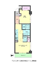 シャンボール柿の木坂 1LDKの間取図画像