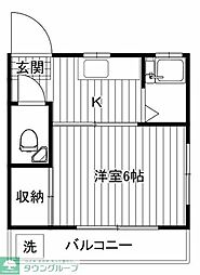 メゾンもり 1Kの間取図画像