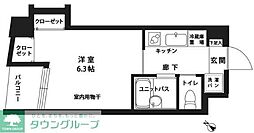 ステージファースト用賀アジールコート 1Kの間取図画像