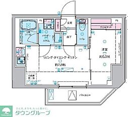 ジェノヴィア桜上水2 1DKの間取図画像