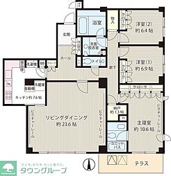 大山パークヒルズ 3LDKの間取図画像