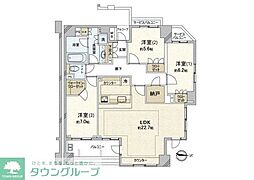 パークコート砧イースト 3LDKの間取図画像