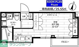 ステージグランデ世田谷上野毛アジールコート ワンルームの間取図画像