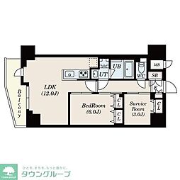 S-RESIDENCE駒沢大学駅前 1SLDKの間取図画像