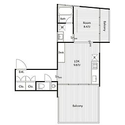 wdsビル 1LDKの間取図画像