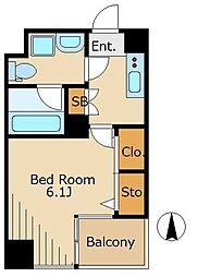 ブライズ三軒茶屋 1Kの間取図画像