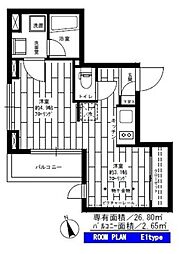 ステージファースト世田谷若林 ワンルームの間取図画像