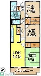 マノワール喜多見 3LDKの間取図画像